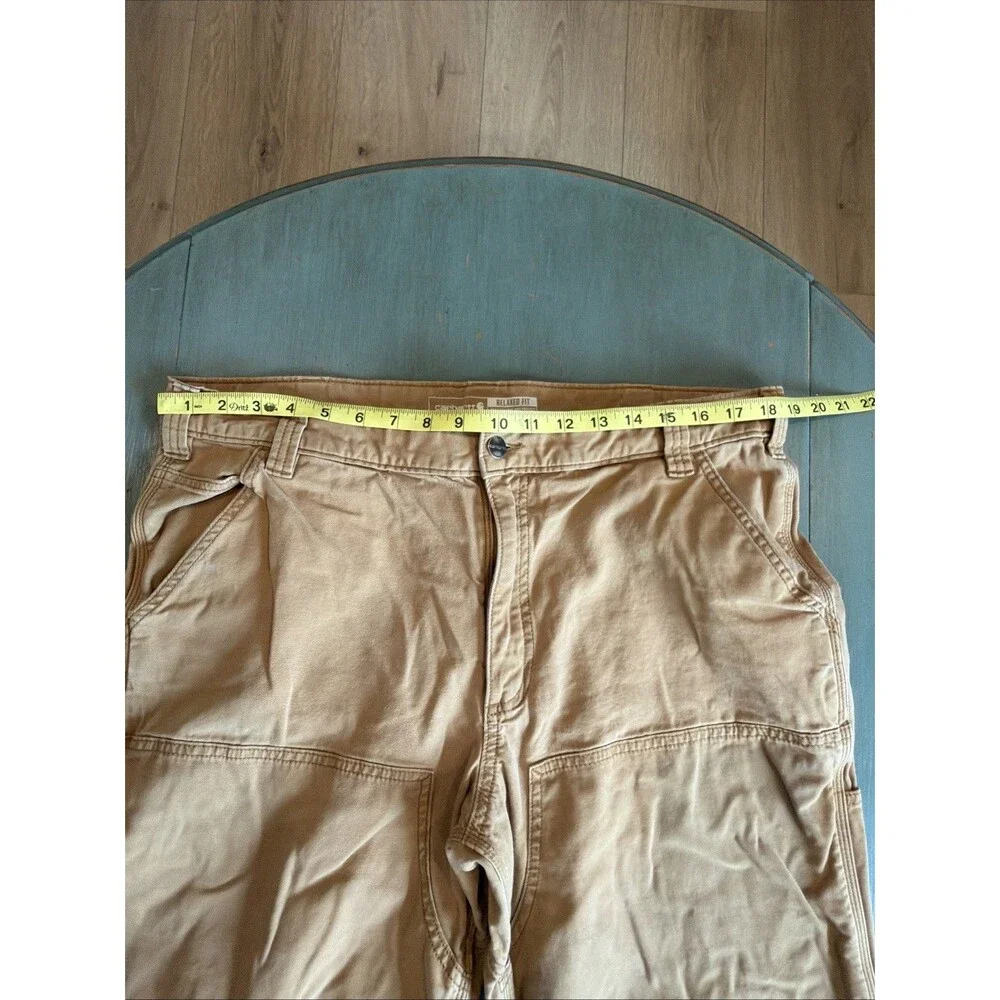 Carhartt 102802 Double Knee Carpenter Pants Mens 38x34 Brown Duck Utility Work‎